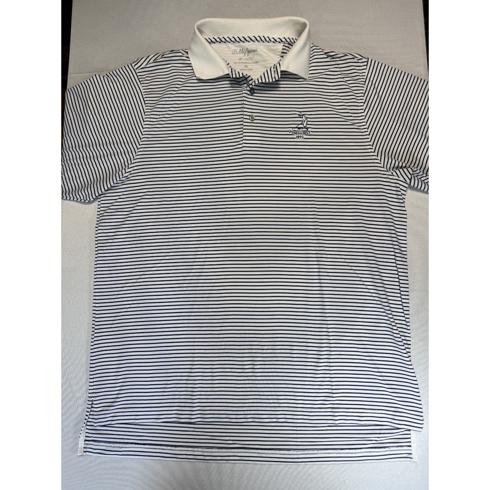 Bobby Jones X-H2O Pinehurst 1895 Putter Boy Golf Polo Men XL Striped Performance